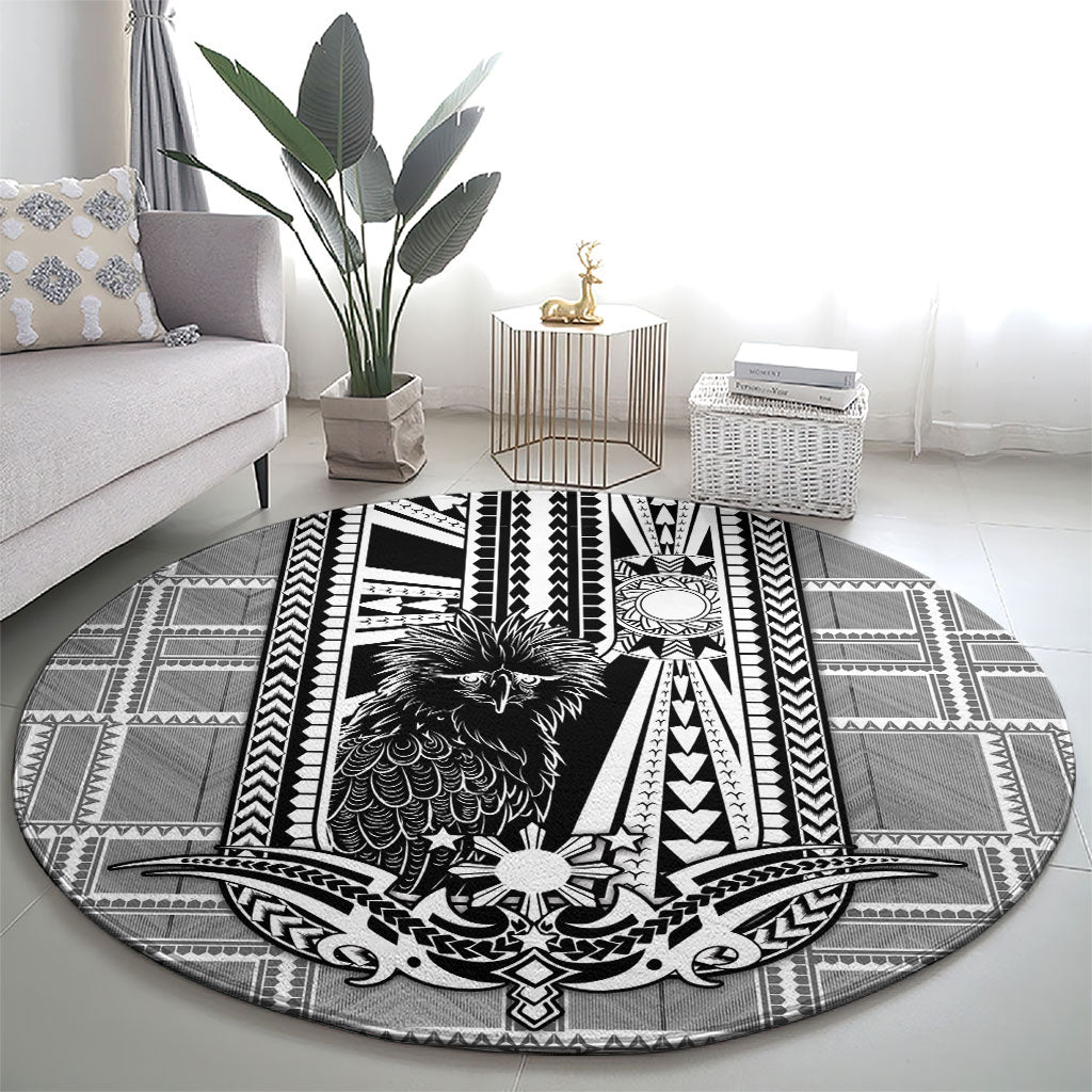 Mabuhay Philippines Festival Round Carpet Philippine Eagle Sun Three Stars Barong Pattern