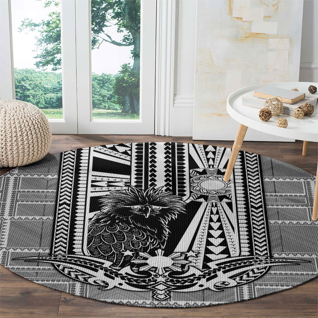 Mabuhay Philippines Festival Round Carpet Philippine Eagle Sun Three Stars Barong Pattern