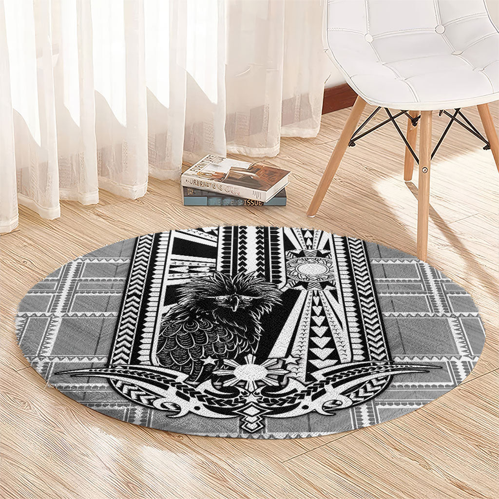 Mabuhay Philippines Festival Round Carpet Philippine Eagle Sun Three Stars Barong Pattern