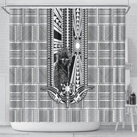 Mabuhay Philippines Festival Shower Curtain Philippine Eagle Sun Three Stars Barong Pattern