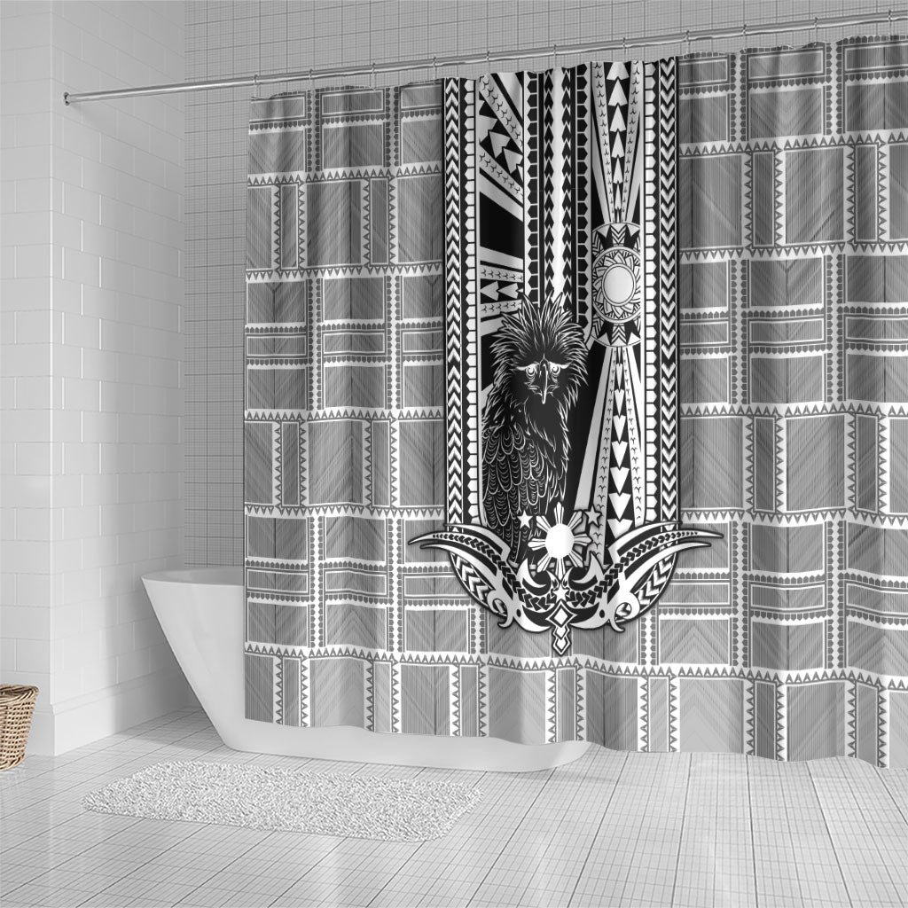 Mabuhay Philippines Festival Shower Curtain Philippine Eagle Sun Three Stars Barong Pattern