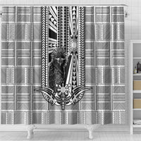 Mabuhay Philippines Festival Shower Curtain Philippine Eagle Sun Three Stars Barong Pattern