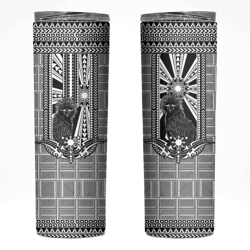 Mabuhay Philippines Festival Skinny Tumbler Philippine Eagle Sun Three Stars Barong Pattern