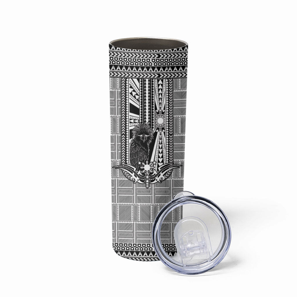 Mabuhay Philippines Festival Skinny Tumbler Philippine Eagle Sun Three Stars Barong Pattern