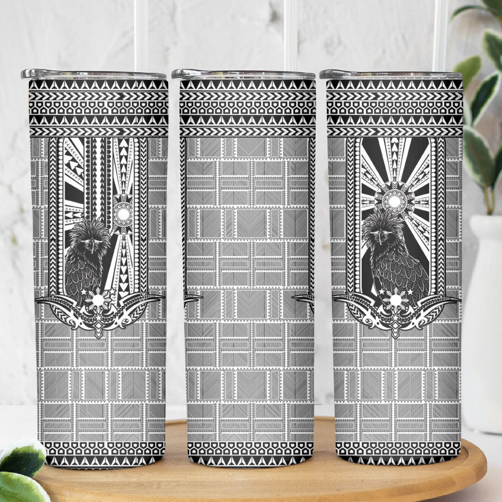 Mabuhay Philippines Festival Skinny Tumbler Philippine Eagle Sun Three Stars Barong Pattern