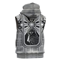 Mabuhay Philippines Festival Sleeveless Zip Hoodie Philippine Eagle Sun Three Stars Barong Pattern