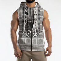 Mabuhay Philippines Festival Sleeveless Zip Hoodie Philippine Eagle Sun Three Stars Barong Pattern