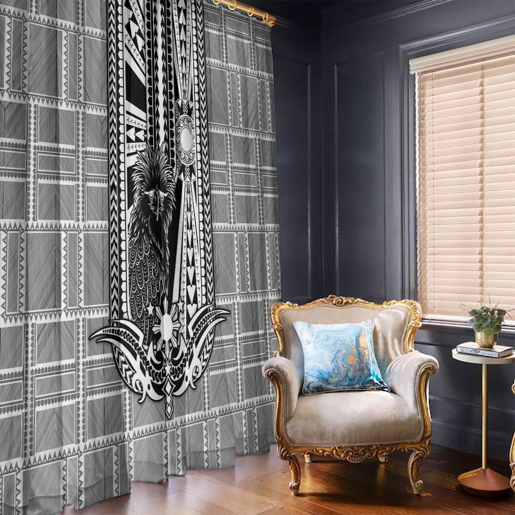 Mabuhay Philippines Festival Window Curtain Philippine Eagle Sun Three Stars Barong Pattern