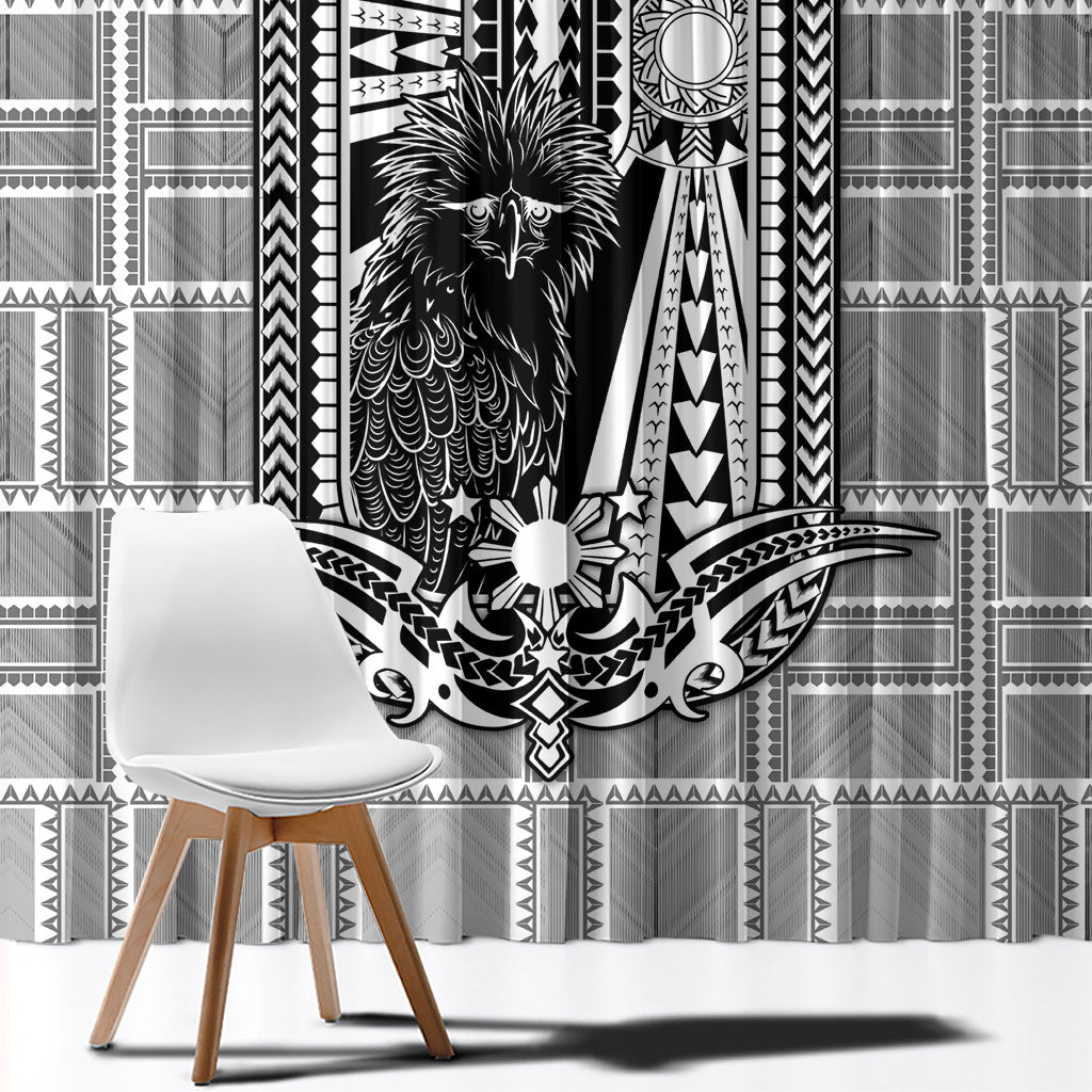 Mabuhay Philippines Festival Window Curtain Philippine Eagle Sun Three Stars Barong Pattern