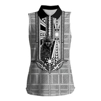 Mabuhay Philippines Festival Women Sleeveless Polo Shirt Philippine Eagle Sun Three Stars Barong Pattern
