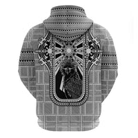 Mabuhay Philippines Festival Zip Hoodie Philippine Eagle Sun Three Stars Barong Pattern