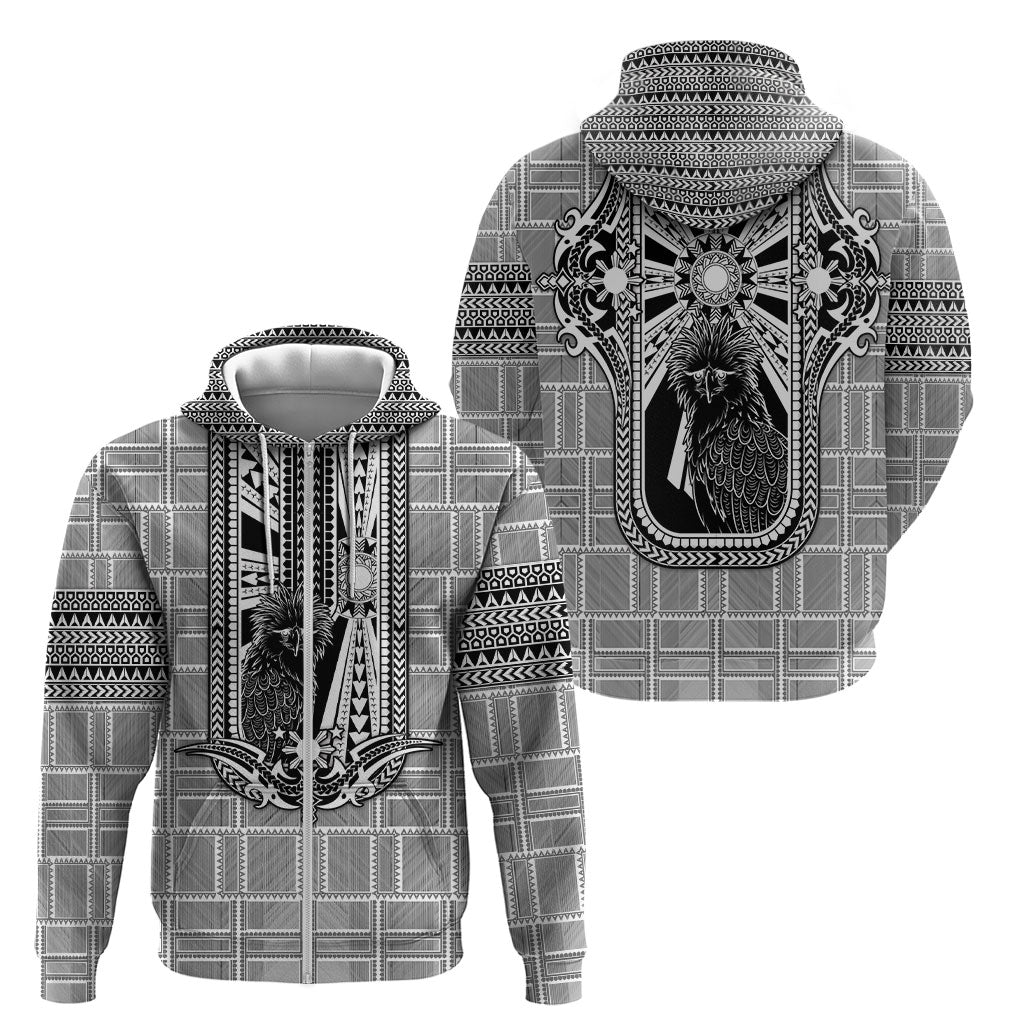 Mabuhay Philippines Festival Zip Hoodie Philippine Eagle Sun Three Stars Barong Pattern