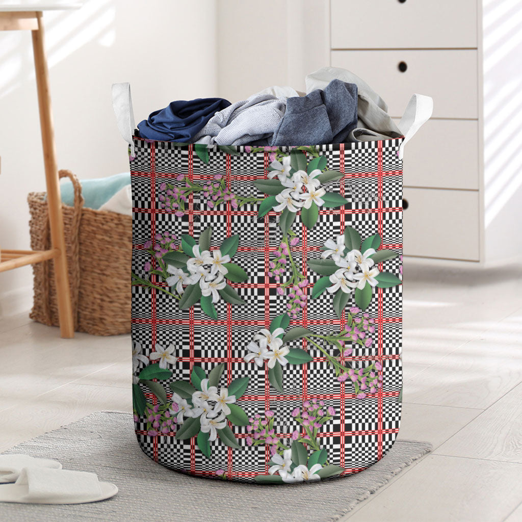 Red Binakol Motifs With Jasminum Sambac Laundry Basket Mabuhay Philippines Festival
