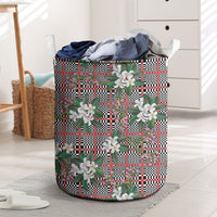 Red Binakol Motifs With Jasminum Sambac Laundry Basket Mabuhay Philippines Festival