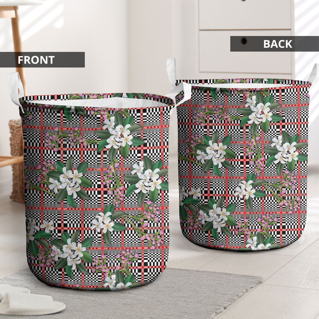 Red Binakol Motifs With Jasminum Sambac Laundry Basket Mabuhay Philippines Festival