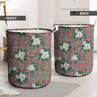 Red Binakol Motifs With Jasminum Sambac Laundry Basket Mabuhay Philippines Festival