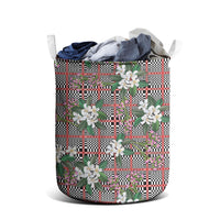 Red Binakol Motifs With Jasminum Sambac Laundry Basket Mabuhay Philippines Festival