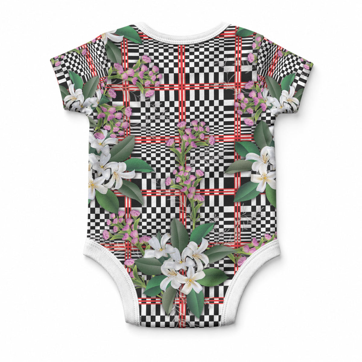 Red Binakol Motifs With Jasminum Sambac Baby Onesie Mabuhay Philippines Festival
