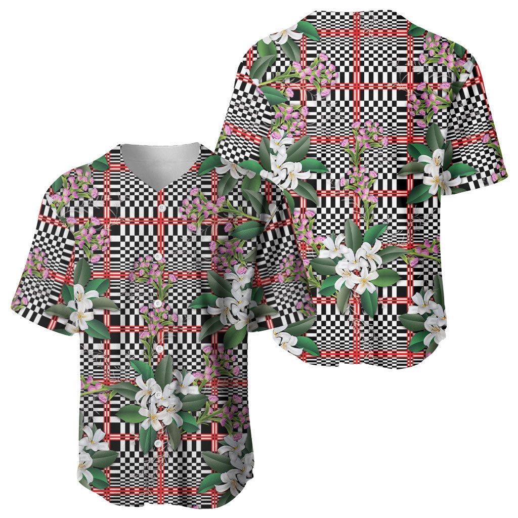 Red Binakol Motifs With Jasminum Sambac Baseball Jersey Mabuhay Philippines Festival