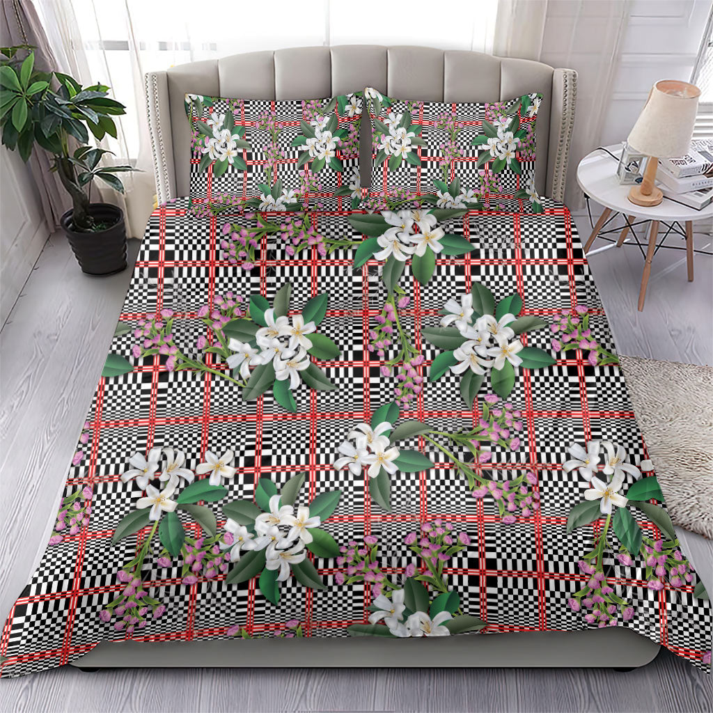 Red Binakol Motifs With Jasminum Sambac Bedding Set Mabuhay Philippines Festival