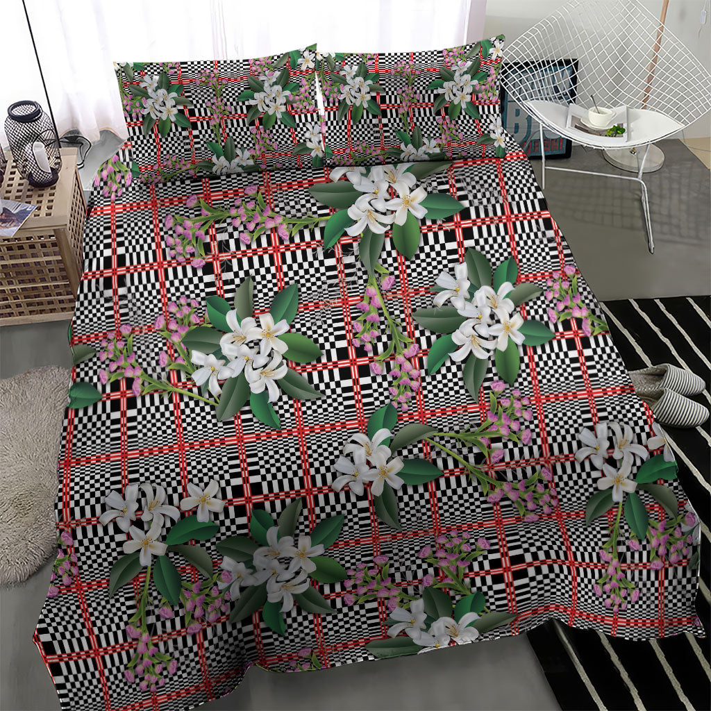 Red Binakol Motifs With Jasminum Sambac Bedding Set Mabuhay Philippines Festival