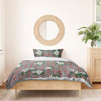 Red Binakol Motifs With Jasminum Sambac Bedding Set Mabuhay Philippines Festival