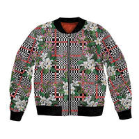 Red Binakol Motifs With Jasminum Sambac Bomber Jacket Mabuhay Philippines Festival