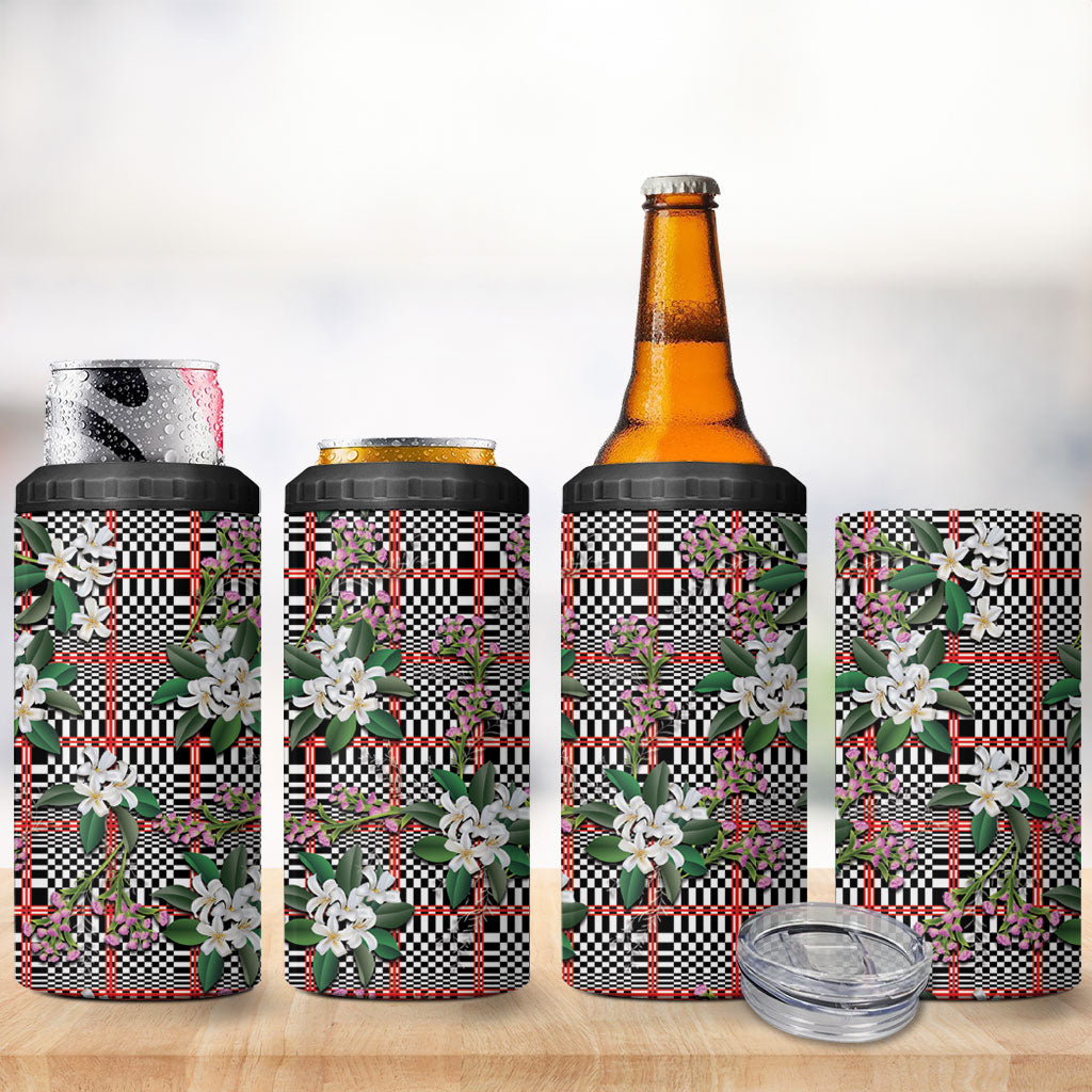 Red Binakol Motifs With Jasminum Sambac 4 in 1 Can Cooler Tumbler Mabuhay Philippines Festival
