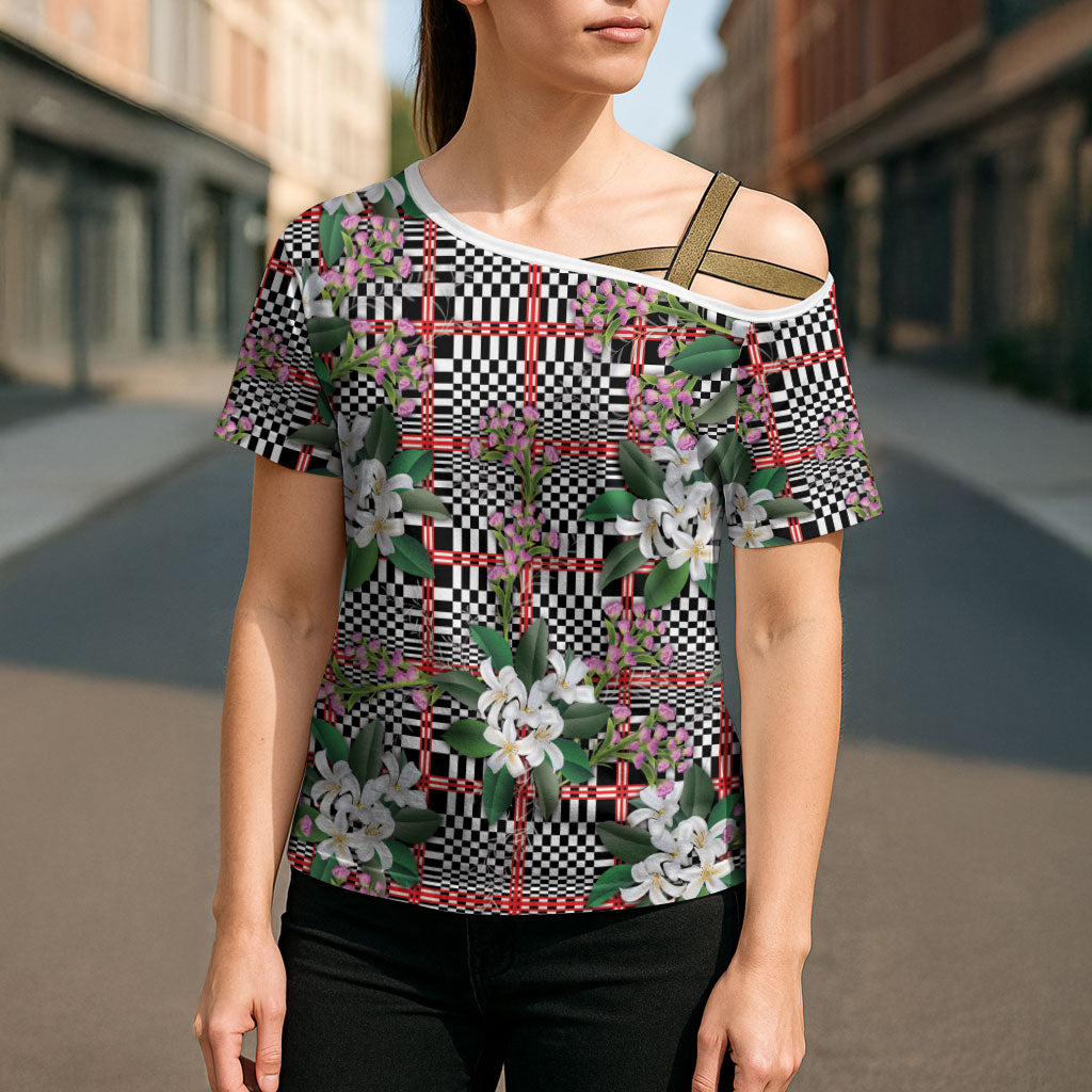 Red Binakol Motifs With Jasminum Sambac Cross Shoulder Shirt Mabuhay Philippines Festival