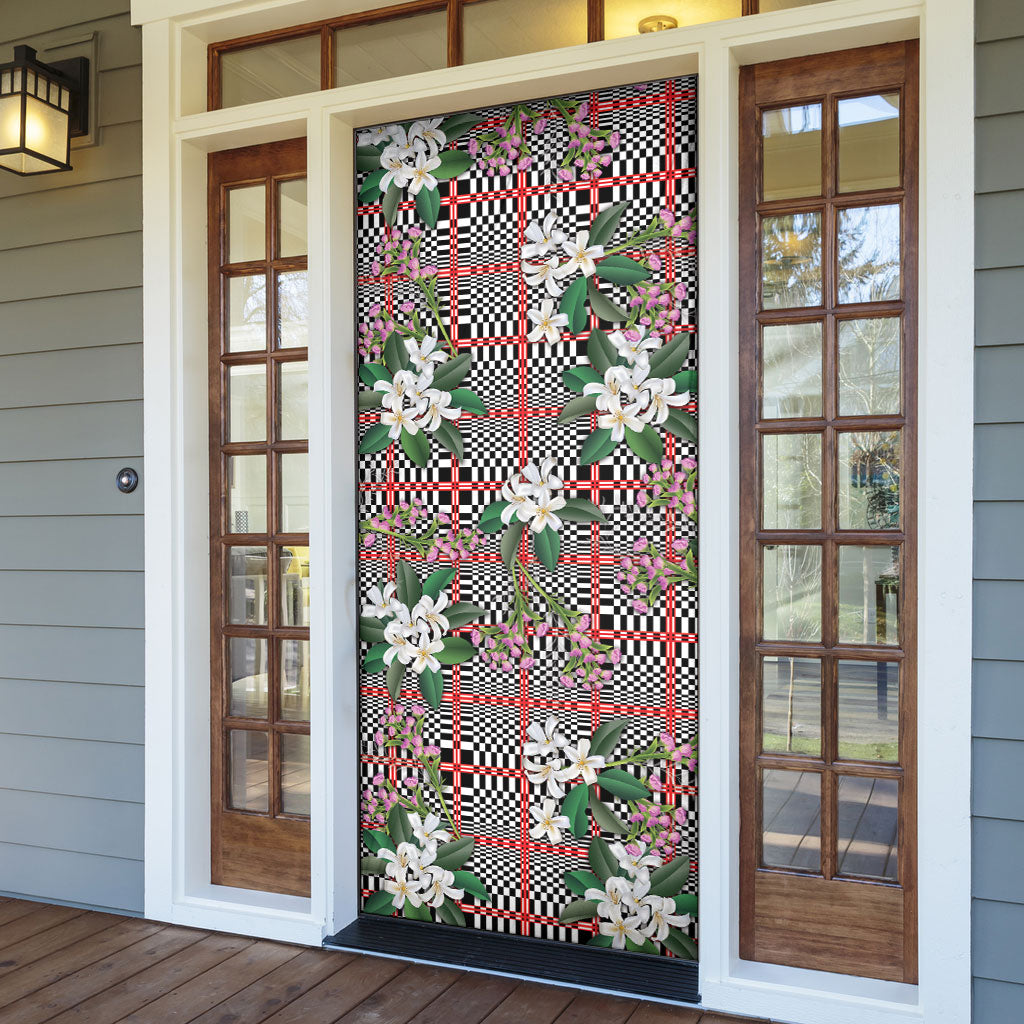 Red Binakol Motifs With Jasminum Sambac Door Cover Mabuhay Philippines Festival