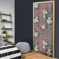 Red Binakol Motifs With Jasminum Sambac Door Cover Mabuhay Philippines Festival