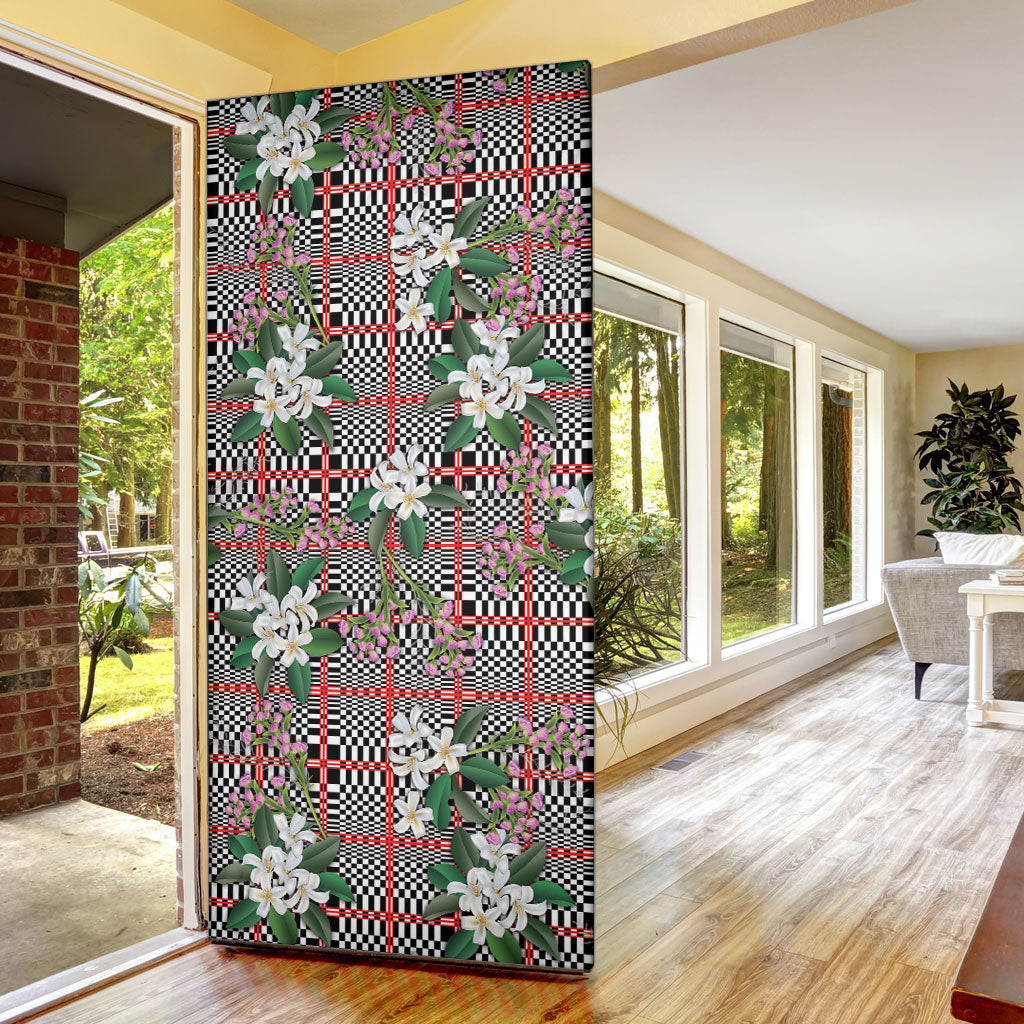 Red Binakol Motifs With Jasminum Sambac Door Cover Mabuhay Philippines Festival