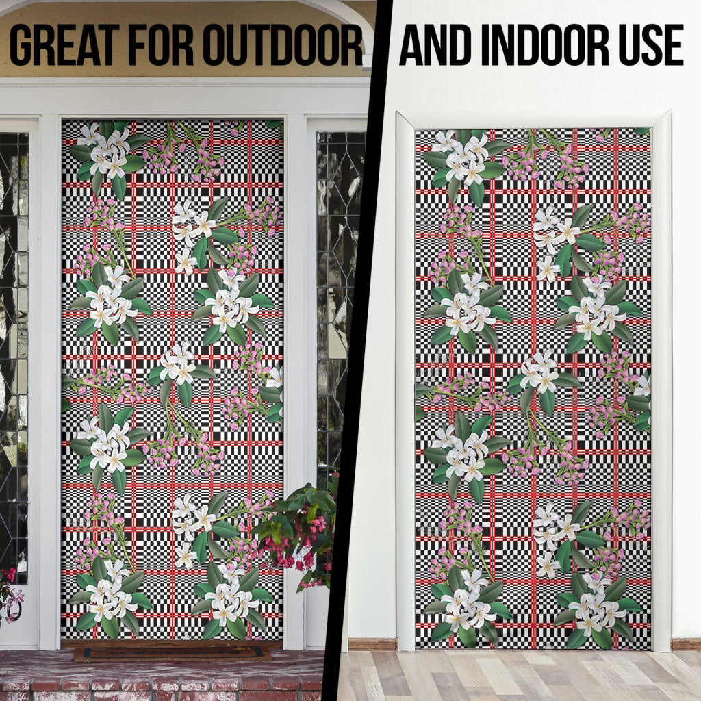 Red Binakol Motifs With Jasminum Sambac Door Cover Mabuhay Philippines Festival