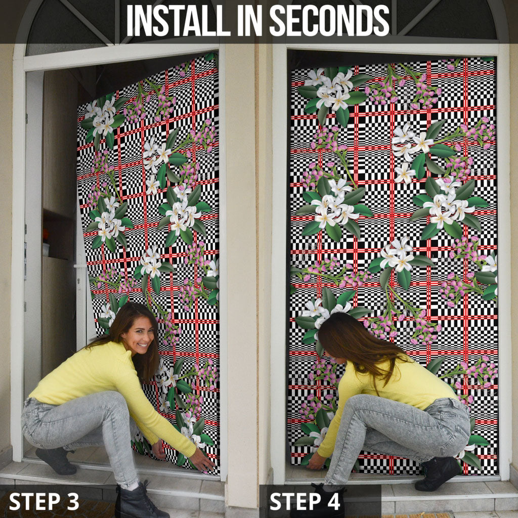 Red Binakol Motifs With Jasminum Sambac Door Cover Mabuhay Philippines Festival