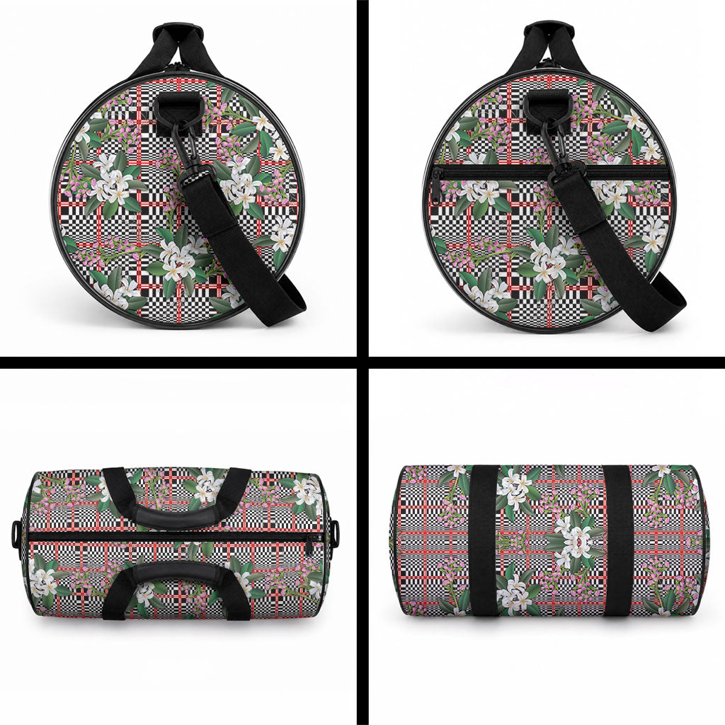Red Binakol Motifs With Jasminum Sambac Duffle Bag Mabuhay Philippines Festival