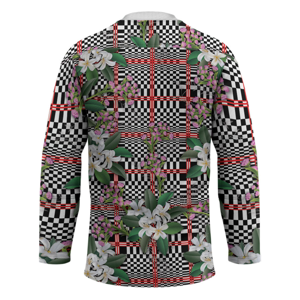 Red Binakol Motifs With Jasminum Sambac Hockey Jersey Mabuhay Philippines Festival