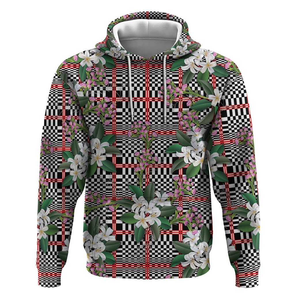 Red Binakol Motifs With Jasminum Sambac Hoodie Mabuhay Philippines Festival