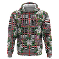 Red Binakol Motifs With Jasminum Sambac Hoodie Mabuhay Philippines Festival