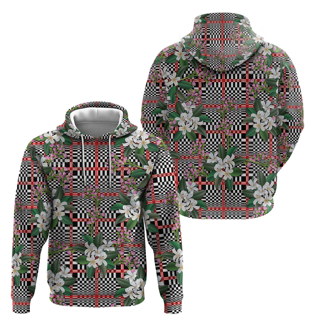 Red Binakol Motifs With Jasminum Sambac Hoodie Mabuhay Philippines Festival