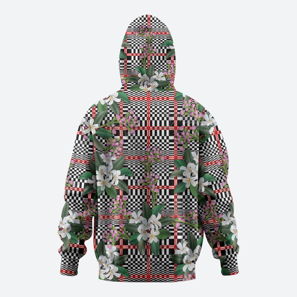 Red Binakol Motifs With Jasminum Sambac Hoodie Mabuhay Philippines Festival