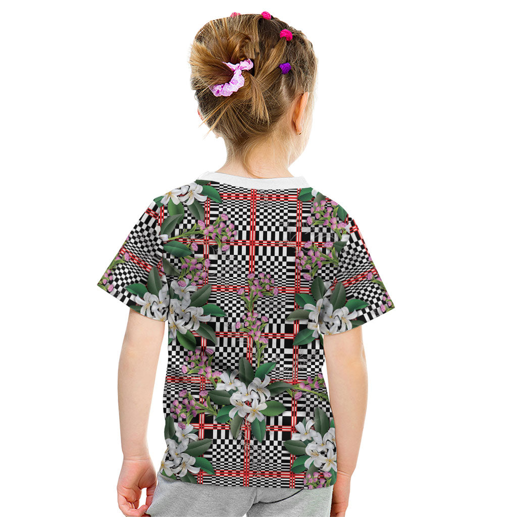 Red Binakol Motifs With Jasminum Sambac Kid T Shirt Mabuhay Philippines Festival