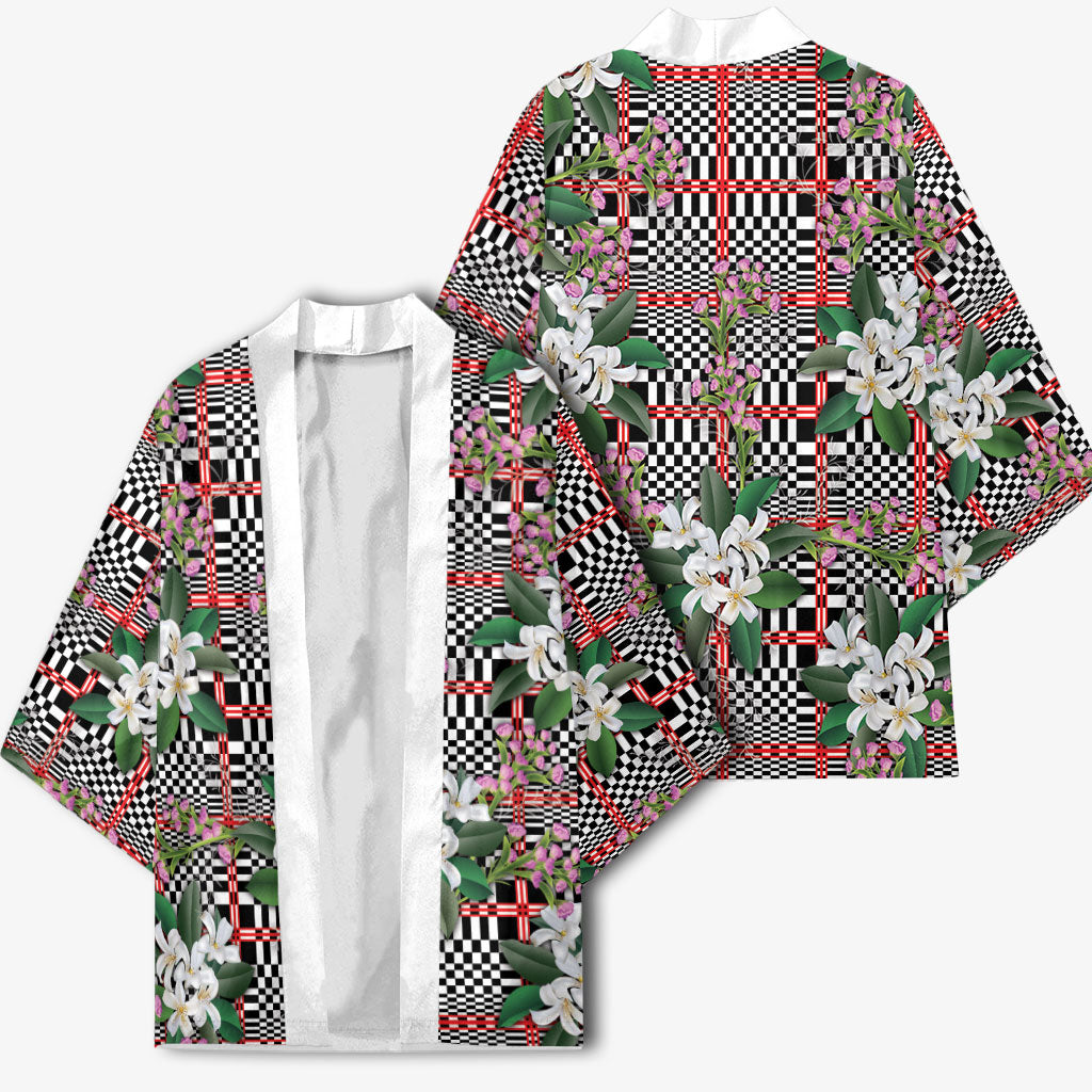 Red Binakol Motifs With Jasminum Sambac Kimono Mabuhay Philippines Festival
