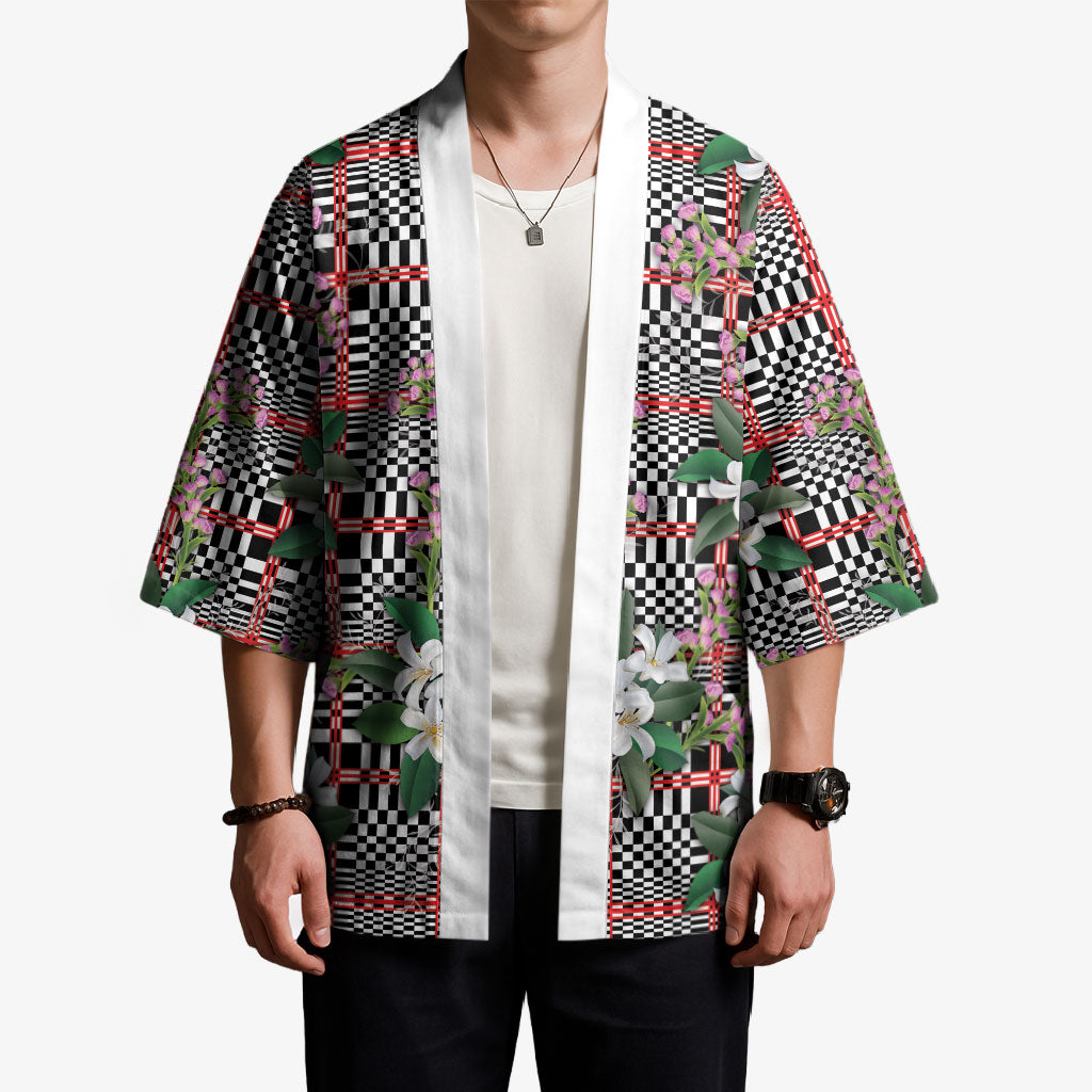 Red Binakol Motifs With Jasminum Sambac Kimono Mabuhay Philippines Festival
