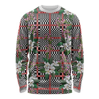 Red Binakol Motifs With Jasminum Sambac Long Sleeve Shirt Mabuhay Philippines Festival