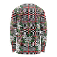 Red Binakol Motifs With Jasminum Sambac Long Sleeve Shirt Mabuhay Philippines Festival