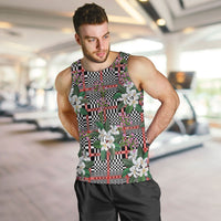 Red Binakol Motifs With Jasminum Sambac Men Tank Top Mabuhay Philippines Festival
