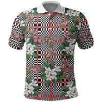 Red Binakol Motifs With Jasminum Sambac Polo Shirt Mabuhay Philippines Festival