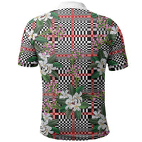 Red Binakol Motifs With Jasminum Sambac Polo Shirt Mabuhay Philippines Festival