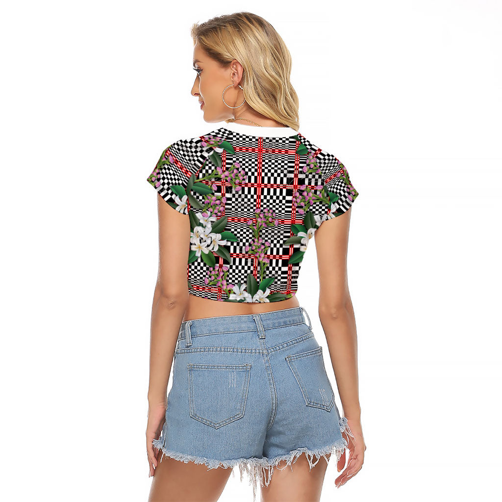 Red Binakol Motifs With Jasminum Sambac Raglan Cropped T Shirt Mabuhay Philippines Festival