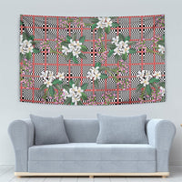 Red Binakol Motifs With Jasminum Sambac Tapestry Mabuhay Philippines Festival